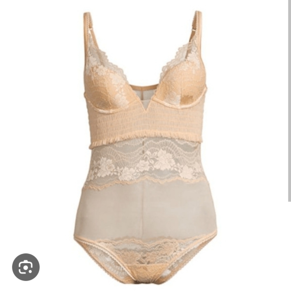 La Perla Lapis Lace Nude Bodysuit 38 B